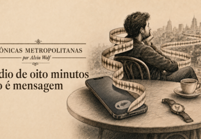 Ilustração da crônica Áudio de oito minutos não é mensagem, de Alvin Wolf