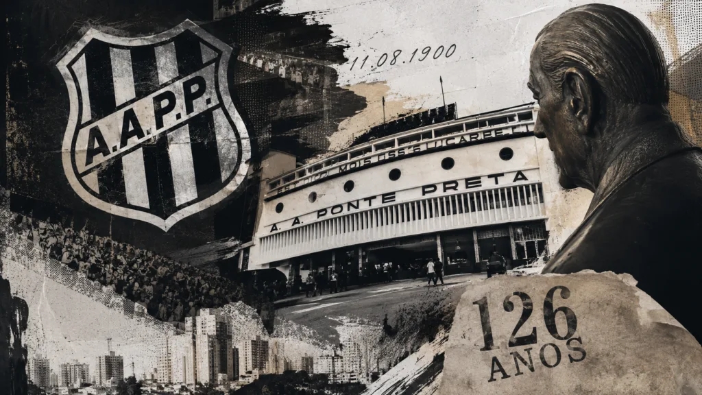 126 anos de Ponte Preta em ilustração sobre a história e a crise atual do clube