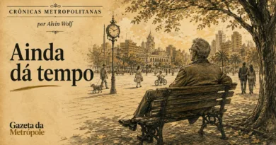 Ilustração da crônica Ainda dá tempo, de Alvin Wolf, sobre a passagem do tempo e as escolhas da vida
