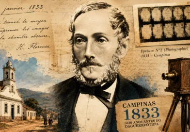 Ilustração editorial de Hercule Florence e seus experimentos fotográficos realizados em Campinas em 1833