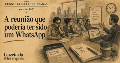 Ilustração da crônica A reunião que poderia ter sido um WhatsApp, de Alvin Wolf