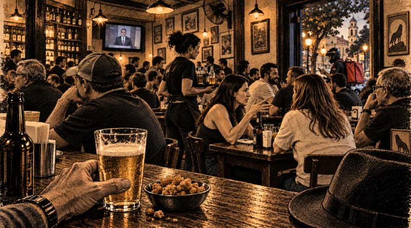 O boteco estava cheio o suficiente para ninguém prestar atenção em ninguém.