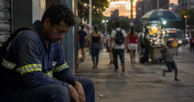O fim da escala 6×1 não é trabalhar menos. É viver melhor. Trabalhador exausto após jornada em debate sobre o fim da escala 6x1